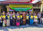 Kapolres Kampar Tinjau Langsung Pasar Murah di Polsek Tambang, 2 Ton Beras Dijual dengan Harga Terjangkau