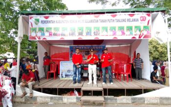Pelepasan karnaval 17 agustus dilepas secara resmi oleh camat TPTM dan ketua panitia Rudi Hartono