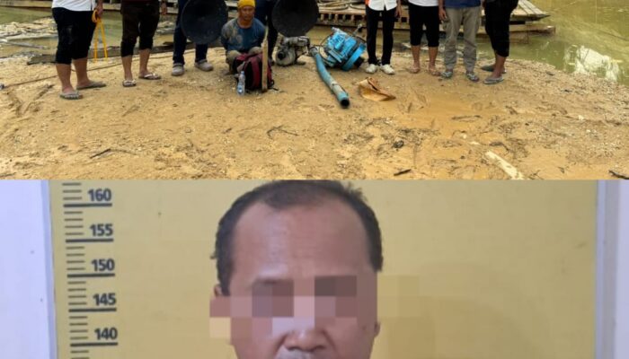Satreskrim Polres Kampar Tangkap Pelaku Penambangan Emas Ilegal di Desa Lipat Kain