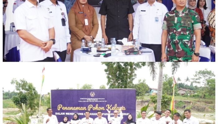 Rutan Pekanbaru Tanam 1.027 Bibit Kelapa, Dukung Gerakan Serentak se-Indonesia