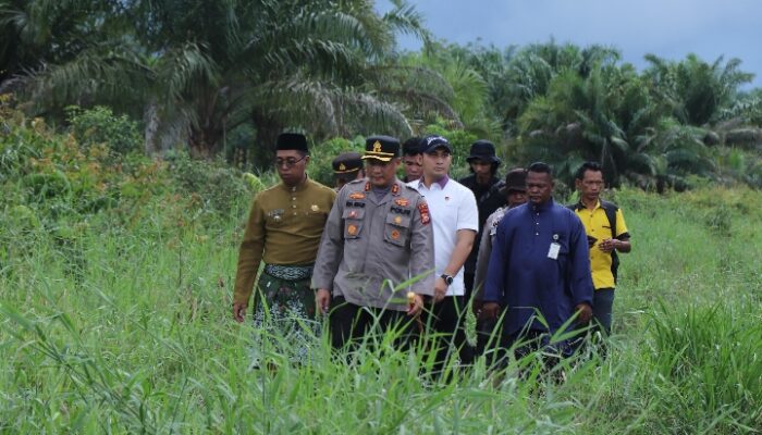 Kapolres Rohil dan Wakil Bupati Pasang Plang Larangan di Lahan Bekas Karhutla Kecamatan Bangko