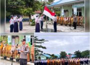Kunjungi UPT SMP Negeri 3 Tapung Hilir, Ps Kanit Binmas Polsek Tapung Hilir Jadi Pembina Upacara