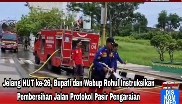 Jelang HUT ke-26, Bupati dan Wabup Rohul Instruksikan Pembersihan Jalan Protokol Pasir Pengaraian