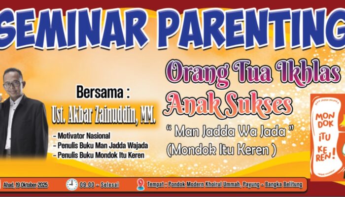 Besok! Ust. Akbar Zainuddin Siap Getarkan PMKU Payung Lewat Seminar “Orang Tua Ikhlas, Anak Sukses”