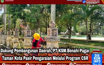 Dukung Pembangunan Daerah, PT KSM Benahi Pagar Taman Kota Pasir Pengaraian Melalui Program CSR