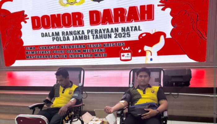 Polda Jambi Peduli Kemanusiaan Sumbangkan Darah Dalam Rangka Perayaan Natal 2025