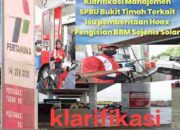 Klarifikasi Manajemen SPBU Bukit Timah Terkait Isu pemberitaan Hoax Pengisian BBM Sejenis Solar