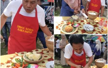Viral! Sekre Dinsos Kampar Turun ke Dapur, Pilado Kambiu Jadi Bintang HUT Kampar ke-76