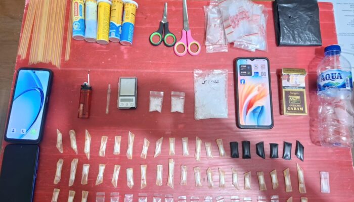 Tim Elang Kuantan Sat Resnarkoba Polres Kuatan Singingi Sikat 64,66 Gram Sabu, Tiga Pelaku Diamankan