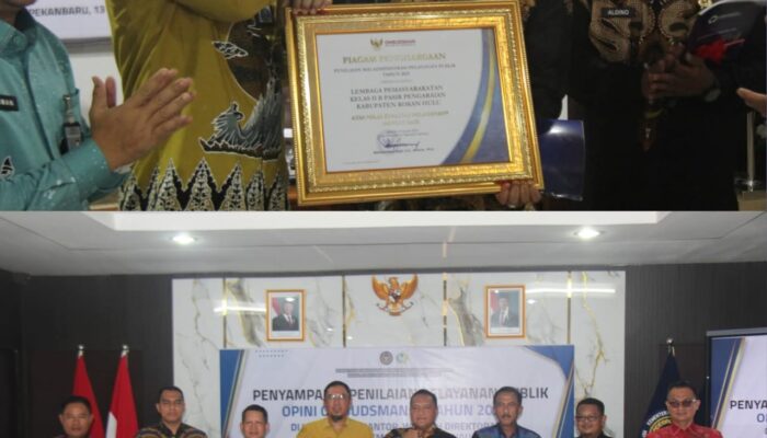 Lapas Pasir Pangarayan Raih Nilai “Sangat Baik” dalam Penilaian Maladministrasi Pelayanan Publik 2025 dari Ombudsman RI Perwakilan Riau