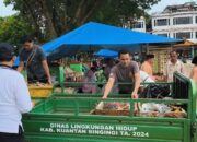 Kapolres Kuansing Pimpin Gotong Royong Bersama Forkopimda dan Pelajar, Wujudkan Taman Jalur Bersih dan Asri
