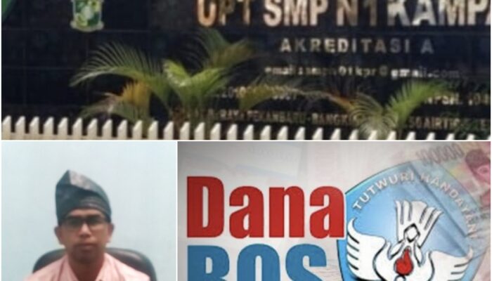 Diduga Kepsek UPT SMPN.1 Kampar Yasir Selewengkan Dana Bos Hampir Rp 4. Miliar.