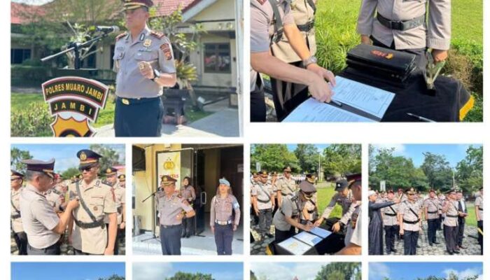 Kapolres Muaro Jambi AKBP Heri Supriawan Pimpin Langsung Sertijab PJU Polres Muaro Jambi Dan Kapolsek