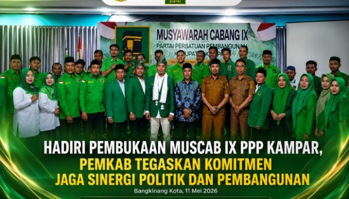 Hadiri Pembukaan Muscab IX PPP Kampar, Pemkab Tegaskan Komitmen Jaga Sinergi Politik dan Pembangunan