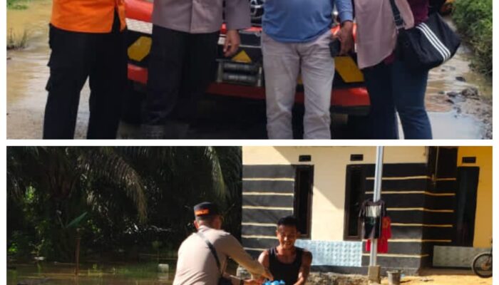 Polres Bungo Bersama BPBD Bungo Dan Polsek Hadir Bantu Masyarakat Terdampak Musibah Banjir Melanda Beberapa Kecamatan Kabupaten Bungo