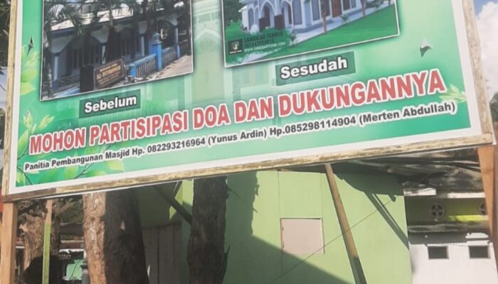 Dari Awal Peletakan Batu Pertama Renovasi Total Masjid Jami’ AL-ISTIQOMAH, Warga Tolotio Bangun Rumah Ibadah Idaman.