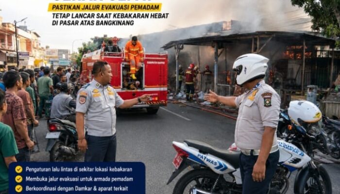 Dishub Kampar Gerak Cepat, Pastikan Jalur Evakuasi Pemadam Tetap Lancar Saat Kebakaran Hebat di Pasar Atas Bangkinang