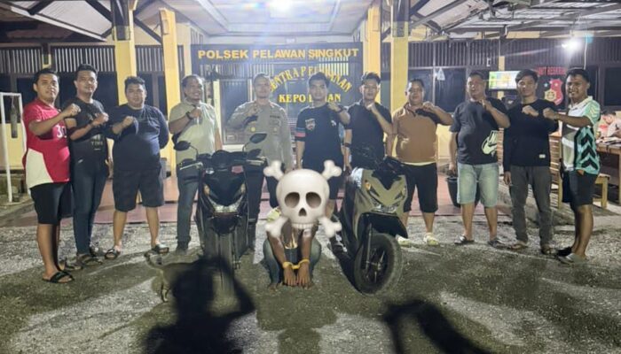 TIM GUNJO POLRES BUNGO RINGKUS PELAKU CURANMOR, MOTOR KORBAN DIGONDOL SAAT PARKIR DI RUMAH SAKIT
