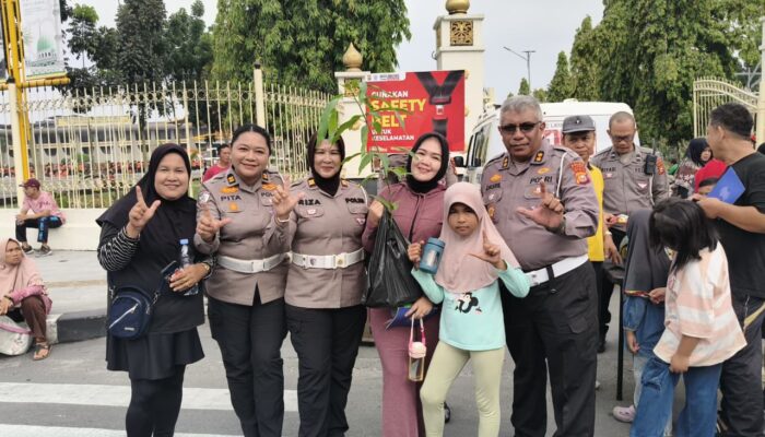 Polantas Sapa Warga di Car Free Day, Ditlantas Polda Riau Gaungkan Budaya Tertib Berlalu Lintas