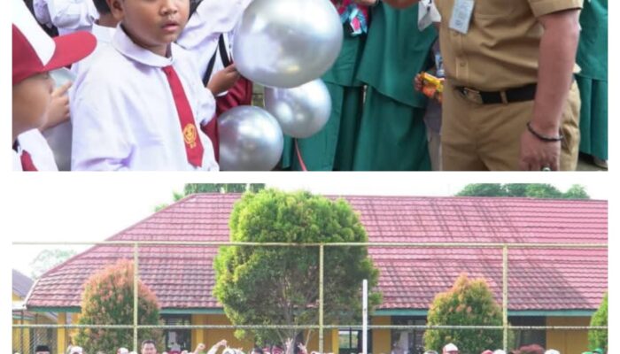 Wakil Bupati Tebo Nazar Efendi Ikuti Gerakan Ayah Mengantar Anak Ke Sekolah Warnai Hari Pertama Masuk Sekolah Ajaran Baru