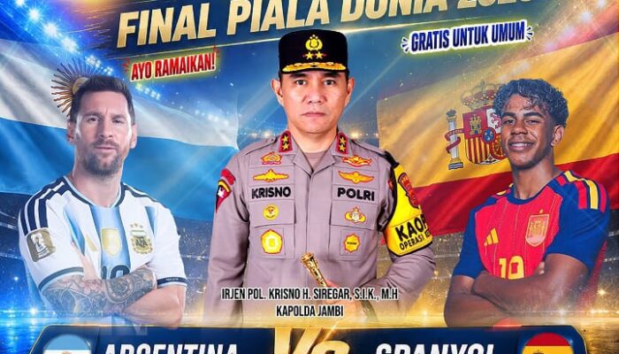 Polda Jambi Ajak Masyarakat Nobar Final Piala Dunia 2026, Perkuat Kebersamaan Melalui Semangat Sportivitas
