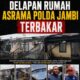 ‎Delapan Rumah Asrama Polda Jambi Terbakar, Tidak Ada Korban Jiwa