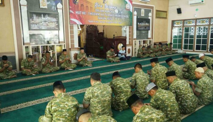 Korem 042/Garuda Putih Gelar Doa Bersama dalam Rangka HUT Ke-1 Kodam XX/Tuanku Imam Bonjol
