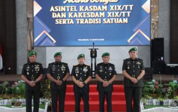 Kodam XIX Tuanku Tambusai Gelar Sertijab Asintel dan Kakesdam, Tradisi Satuan Berlangsung Khidmat