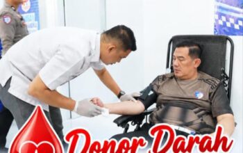 ‎HUT Lalu Lintas Bhayangkara ke-71, Ditlantas Polda Jambi Gelar Donor Darah