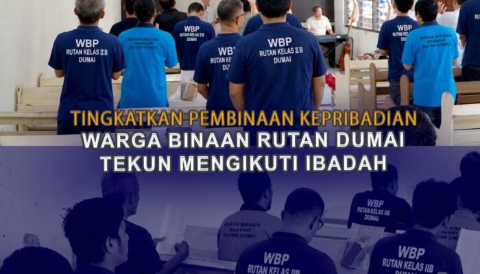 Tingkatkan Pembinaan Kepribadian, Warga Binaan Rutan Dumai Tekun Mengikuti Ibadah