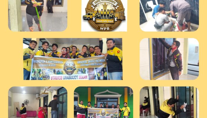 Wujudkan Kepedulian Umat dan Eratkan Silaturahmi, Komunitas Maxim Pekanbaru Bersatu Gelar Bakti Sosial Bersihkan Masjid Darul Hikmah