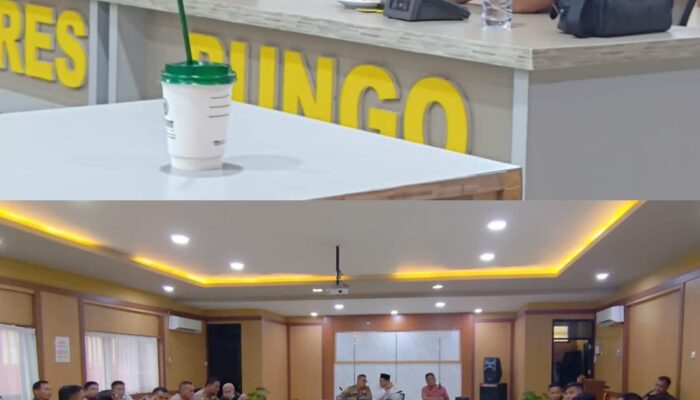 POLRES BUNGO GELAR RAPAT RAKOR LINTAS SEKTORAL DALAM RANGKA PEMBLOKIRAN JALAN UMUM DAN PENANGANAN PETI