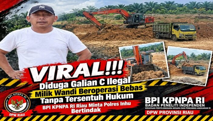 Diduga Galian C Ilegal Marak di Bukit Meranti, BPI KPNPA RI Riau Minta Polres Inhu Bertindak