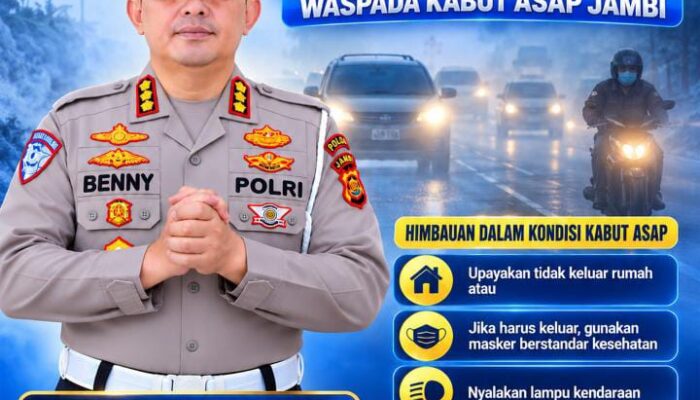 Ketebalan Kabut Asap, Ditlantas Polda Jambi Imbau Masyarakat Agar Berhati-hati Serta Nyalakan Lampu Kendaraan