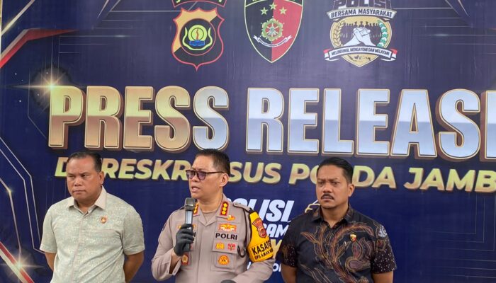 Polda Jambi Ungkap Kasus PETI, Sejumlah Tersangka Diamankan dan Dua Excavator Disita