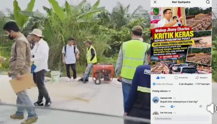 Kritik Keras Jhony Charles Berbuah Hasil, Perbaikan Jalan Nasional Simpang Bangko–Dumai–Pekanbaru Mulai Dikerjakan