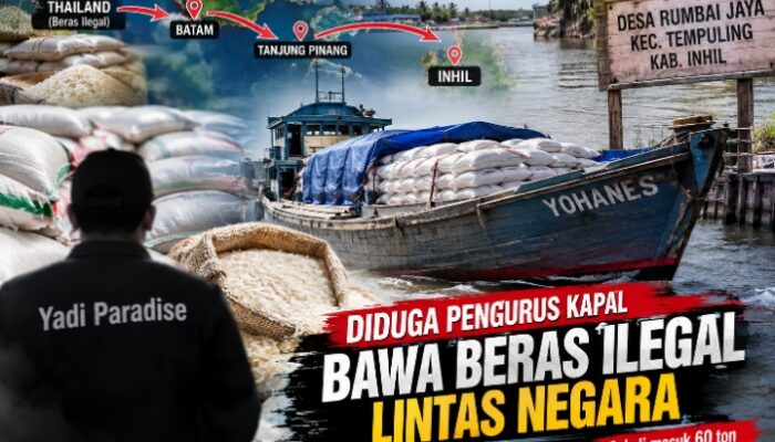 Diduga Beras Ilegal Asal Thailand Masuk ke Inhil, Kapal Kayu Yohanes Disorot